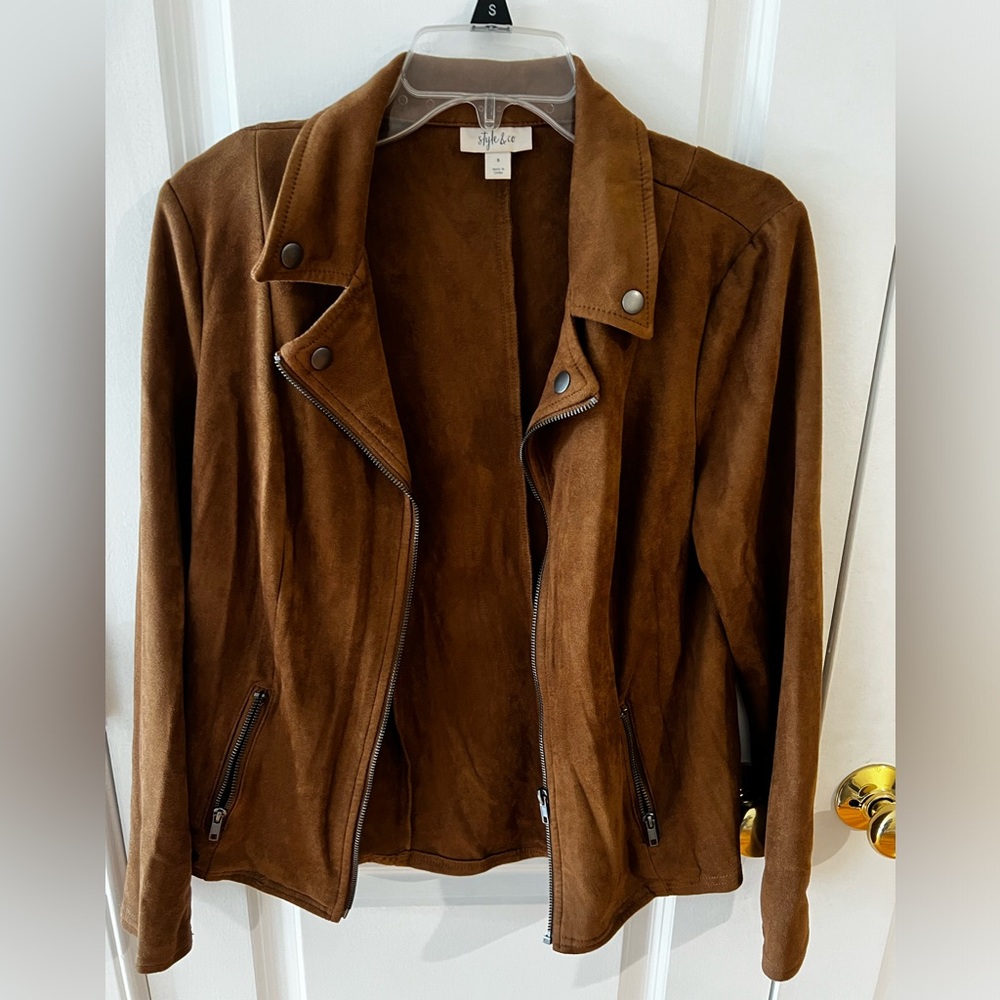 Style and co suede brown jacket